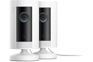 Ring Indoor Cam (1st Gen), Compact Plug-In HD security camera with two-way talk, Works with Alexa | 2-pack, White
