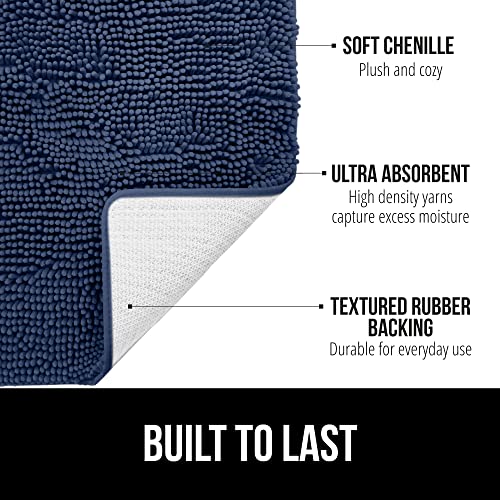 Gorilla Grip Bath Rug, 30x20, Thick Soft Absorbent Chenille Rubber