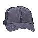 Wholesale Low Profile Unstructured Herringbone Cotton Twill Distressed Mesh Trucker Caps (Navy) - 19777