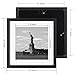 ONE WALL 11x11 Picture Frame Displays Photo 8x8 With Mat and 11x11 Without Mat, Black Solid Wood Frame with Tempered Glass for Wall and Tabletop - Mounting Hardware Included