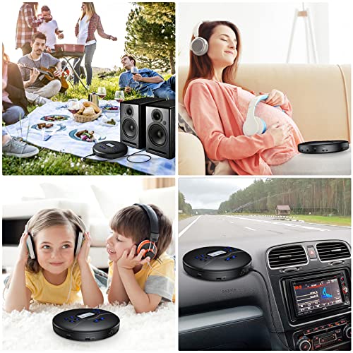Gueray Portable CD Player Bluetooth Rechargeable 2000mAh Battery Car CD