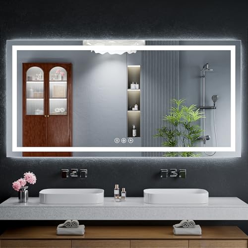 LED Bathroom Mirror with Lights Dimmable Anti-Fog