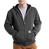 Carhartt Rutland Thermal-Lined Hooded Zip-Front Sweatshirt, Carbon Heather, X-Large Tall