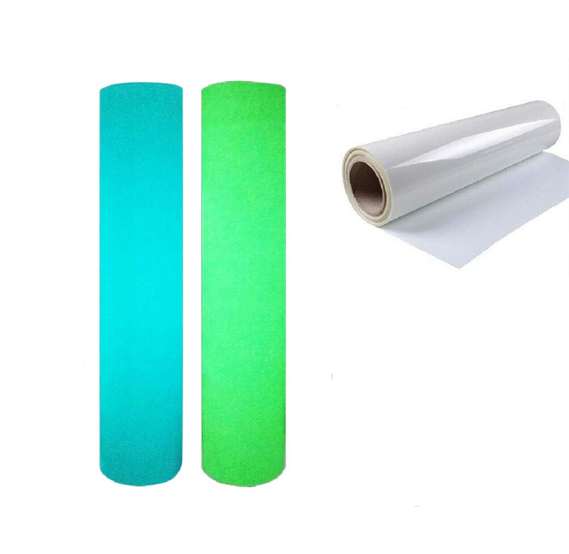Yalulu 2 Rolls Bright Vinyl Foil Heat Transfer Film Transfer Tape Vinyl HTV Craft Sheets for DIY T-Shirt, Letters, Stickers, Signs