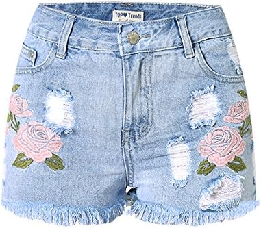 embroidered high waisted shorts