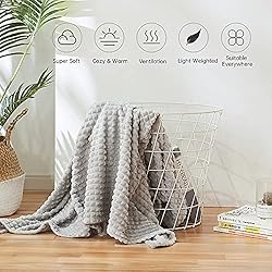 Simple&Opulence Gray Throw Blanket for Couch-Super