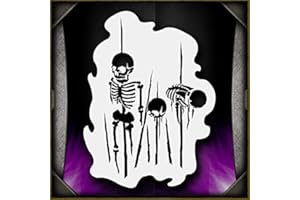 AIRSICK STENCILS Spiked Skeleton 2 AirSick Airbrush Stencil Template