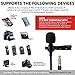 Lavalier Microphone Clip On Mic - Omnidirectional Lapel Microphone for Camera, Laptop, Smartphone, iPhone - Perfect for Recording Youtube, Interview, Video Conference, Podcast, Voice Dictation