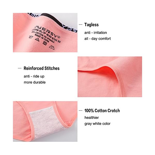 INNERSY Underwear for Women Stretch Cotton Knickers Multipack Full Briefs Soft Panties Pack of 6 - Image 6