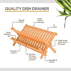 Bambüsi Bamboo Dish Drying Rack - Collapsible