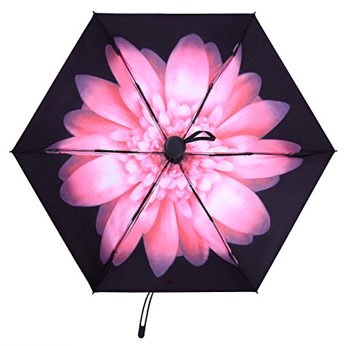 MuNiSa Mini Travel Sun Rain Umbrella Compact Parasol Lightweight Portable Outdoor Golf Umbrella with 95% UV Protection