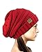 NYFASHION101 Oversized Baggy Slouchy Thick Winter Beanie Hat, Red