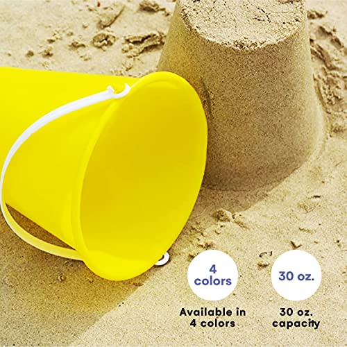 Top Race 6 Pack of 5 Beach Pails Sand Buckets and Shovels Toy Pool