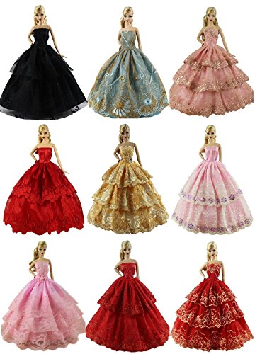 ZITA ELEMENT Lot 6 PCS Fashion Handmade Clothes Dress for Barbie Doll XMAS GIFT