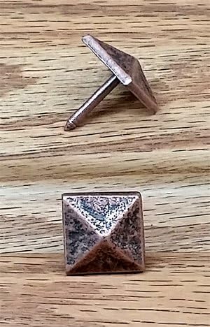 10 Pack of Clavos, Pyramid Shape, 3/4" x 3/4" (Antique Copper)
