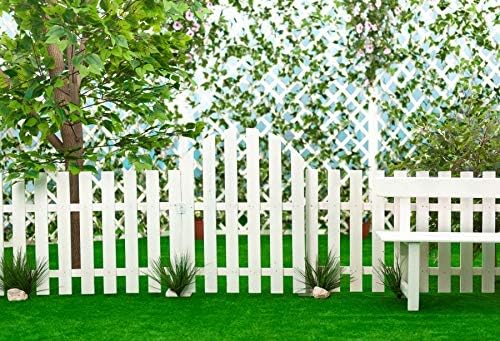 Amazon Com Leowefowa White Wooden Fence Green Vines Backdrop 8x6 5ft Vinyl Photography Backgroud Green Trees Grassland Arch For Wedding Photography Backdrop Country Scene Rustic Style Camera Photo