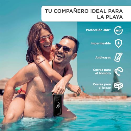 ONEFLOW Funda impermeable para teléfono Realme C11 (2021) | Ventana táctil y cámara + correa y correa para colgar (negro océano)