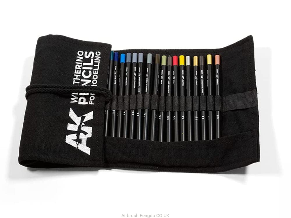 AK AK10048 Weathering Pencils Full Range Cloth CASE (37 waterpencil Colors)
