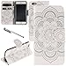 Urvoix for iPhone 6 / iPhone 6S Case, Card Holder Stand Leather Wallet Case - White Flower Flip Cover for 4.7