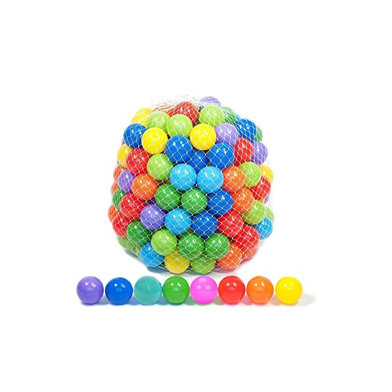 Playz 50 Soft Plastic Mini Ball Pit Balls w/ 8 Vibrant Colors – Crush Proof, No Sharp Edges, Non Toxic, Phthalate & BPA…