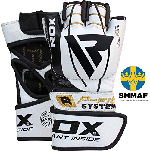 RDX-Guantes-MMA-para-Artes-Marciales-Entrenamiento-Cuero-Kickboxing-Guantillas-Bueno-para-Sparring-Grappling-Muay-Thai-Saco-de-Boxeo-Lucha-Libre-y-Combate-Training