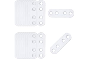 T Tulead White Straight Brackets Iron Flat Bracket Mending Plate Furniture Brace 2.16"x0.7" Repair Fixing Joint Pack of 20 with Mounting Screws