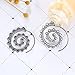 MengPa Fashion Bohemian Spiral Earrings Round Tribal Hoop Jewelry for Women (Black)