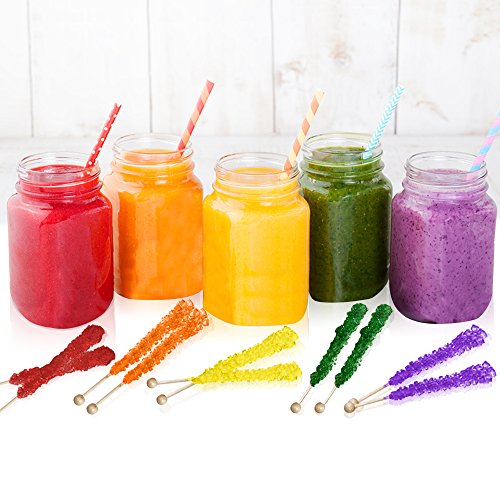 Extra Large Rock Candy Sticks (22g): 48 Strawberry Lollipop - Red Rock Candy Sticks - Individually Wrapped - Espeez Rock Candy Sticks for Candy Buffet, Birthdays, Weddings, Receptions and Baby Shower