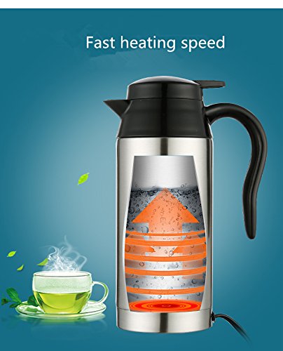12V 750ml Stainless Steel Car Electric Heating Mug Drinking Cup Travel Kettle for Water Tea Coffee Milk - Thumbnail 4