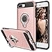 Vofolen Kickstand Case for iPhone 8 Plus Case 7 Plus Case Ring Holder Stand Rotable Clip Hybrid Shield Heavy Duty Armor Dual Layer Protective Hard Shell Bumper Cover for iPhone 8 Plus 7 Plus Rose Gold