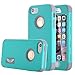 iPhone SE Case, Pandawell™ Shockproof Hybrid High Impact Hard Plastic+Soft Silicon Rubber Armor Defender Case Cover for Apple iPhone SE (Mint Green/Grey)