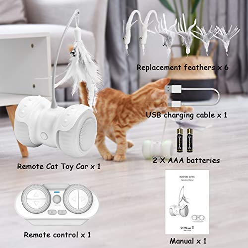 Pakoo Interactive Robotic Cat Toys, Remote Control Cat Toys for Indoor