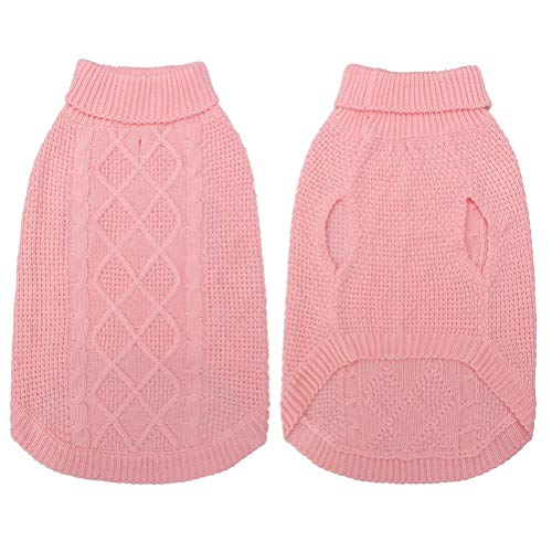 Mihachi Turtleneck Dog Sweater Winter Coat Apparel Classic Cable Knit