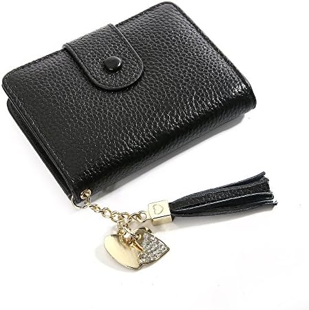 Wallet ID Credit Card Holder,Women's Card Holder purse Mini Credit Card Case Wallet with ID Window Colors(Black)