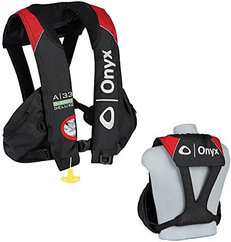 Onyx A-33 In-Sight Deluxe "Tournament" Automatic Inflatable Life Vest - Black/Red