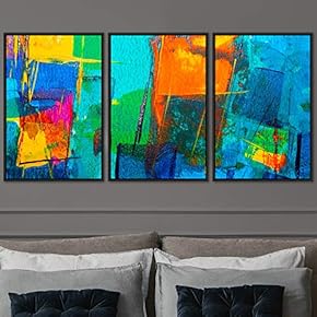 signwin 3 Piece Framed Canvas Wall Art Abstract...