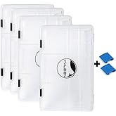 YVLEEN Fishing Tackle Boxes - 3600 3700 Tackle Box Plastic Storage Organizer Box with Removable Dividers - 2packs/4packs Tackle Trays - Included 2pcs of Extra Clip