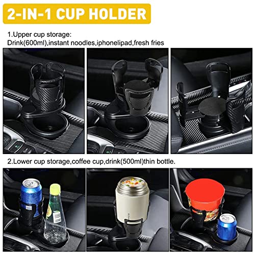 Car Cup Holder Expander, Auto Drink Holder Adjustable Double Cup Holder