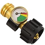 GASPRO Propane Tank Gauge/Leak Detector for QCC1 Peopane Tank,Heater,Grill and Other Propane Appliance--100% Solid Brass Heavy-Duty