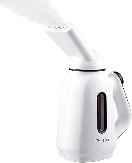 Amazon アイロン スチームアイロン 衣類スチーマー 携帯アイロン ハンディースチーマー ハンガーにかけたまま 超高速ヒート 150ml大容量 水漏れ防止 シワとり 消毒 脱臭 殺菌 携帯小型 旅行用 出張 家庭用 Pse認証済み 日本語説明書付き 白 Felida スチーム