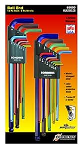 Bondhus 74937 Juego De 13 Llaves Hexagonales Con Sujeta-Tornillos Prohold, 0.50 Pulgadas A 3/8 Pulgadas