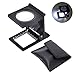 Yosoo 10 x 28mm Linen Test Three Folding Magnifying Glass Portable Zinc Alloy Magnifier (10X Lens) with LED Lamp for Textile Jewelry Collection Repair, Black