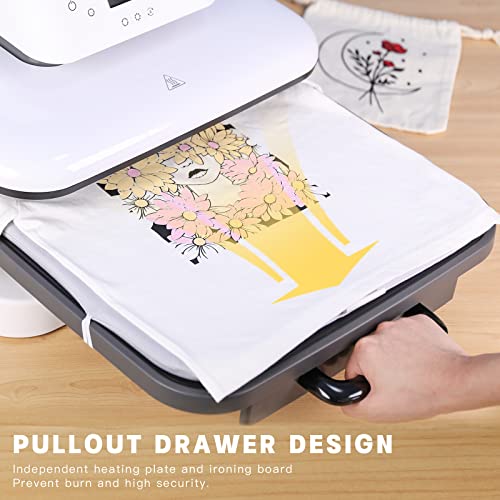 HTVRONT Auto Heat Press Machine for T Shirts 15x15 Smart T Shirt