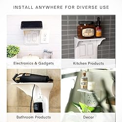 Storage Theory Power Perch Double Wall Outlet Shelf