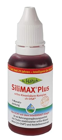 SiliMAX® Plus - 30 ml Kieselsäure - Silicium in flüssiger, leicht zu dosierender Form für Haut, Nägel, Knochen, Gelenke und vieles mehr - von Dr. Hittich