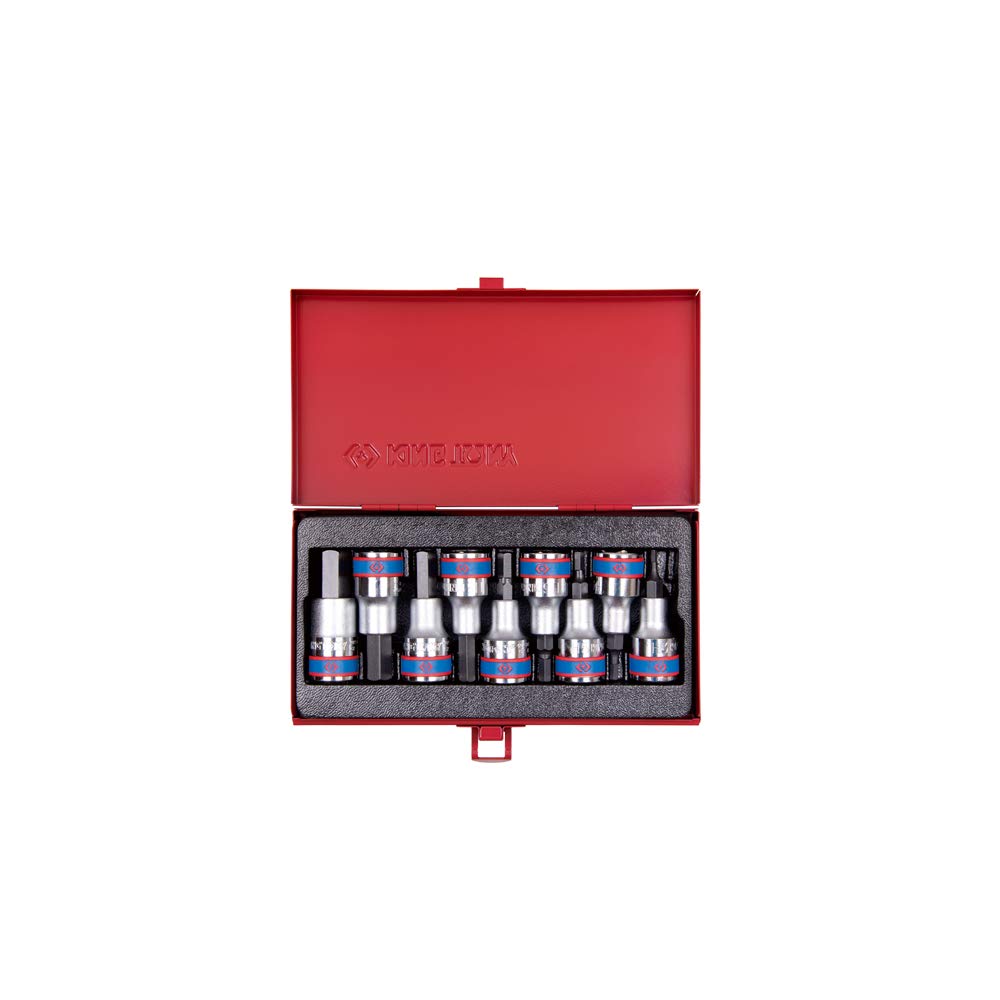 KING TONY 4110PR Hexagon Head Bit Socket, 1/2-inch, Set of 9