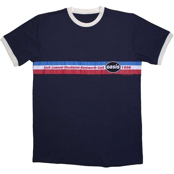 Amazon.com: Men's Oasis 1996 Tour Horizontal Stripes T-Shirt Small