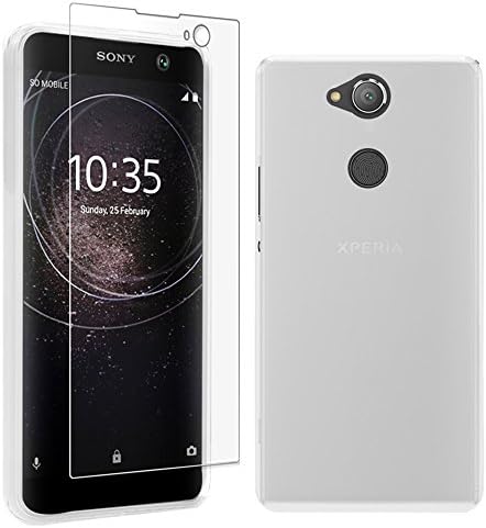Sony Xperia XA2 Ultra Case with Screen Protector, Gzerma Shock-Absorption Soft TPU Bumper Shell with Frosted Skin Design, Ultra Clear Front Protective Screen Cover for Sony Xperia XA2 Ultra 6", White