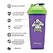 Performa Justice League & DC Comic - Leak Free Protein Shaker Bottle with Actionrod Mixing Technology for All Your Protein Needs! Shatter Resistant & Dishwasher Safe (Joker Purple)