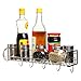 MyGift Stainless Steel Wall Mounted Storage Shelf Utility Rack Hanging Metal Wire Basket with 5 Hooks